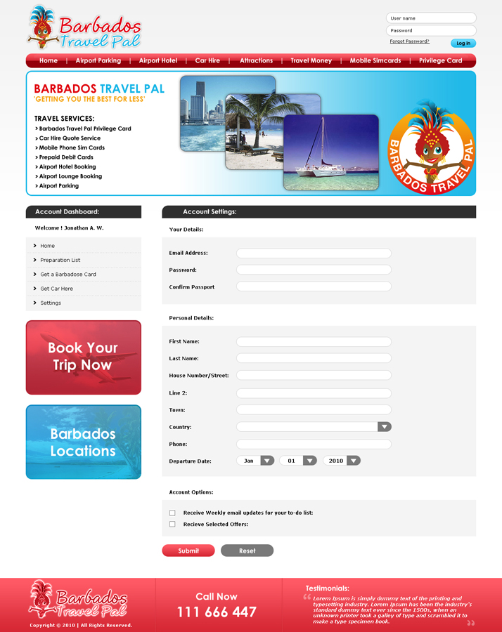 Web Design by LogoDesigns.ae for Barbados Holiday Lettings | Design #101860