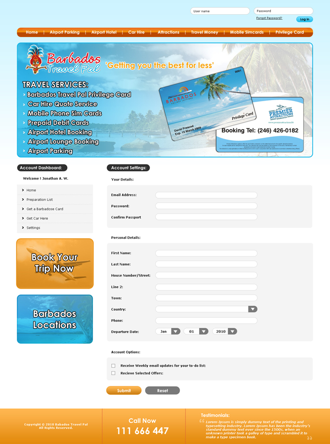 Diseño Web por LogoDesigns.ae para Barbados Holiday Lettings | Diseño #102654