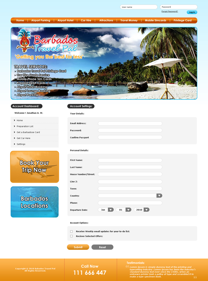 Diseño Web por LogoDesigns.ae para Barbados Holiday Lettings | Diseño #103389