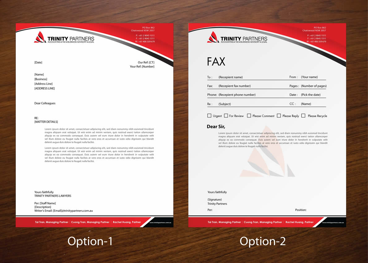 Stationery Design by Sbss for Trinity Partners Lawyers | Design #1000404