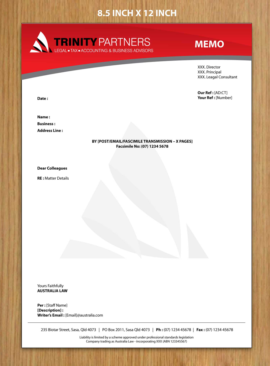 Stationery Design by Sbss for Trinity Partners Lawyers | Design #924956