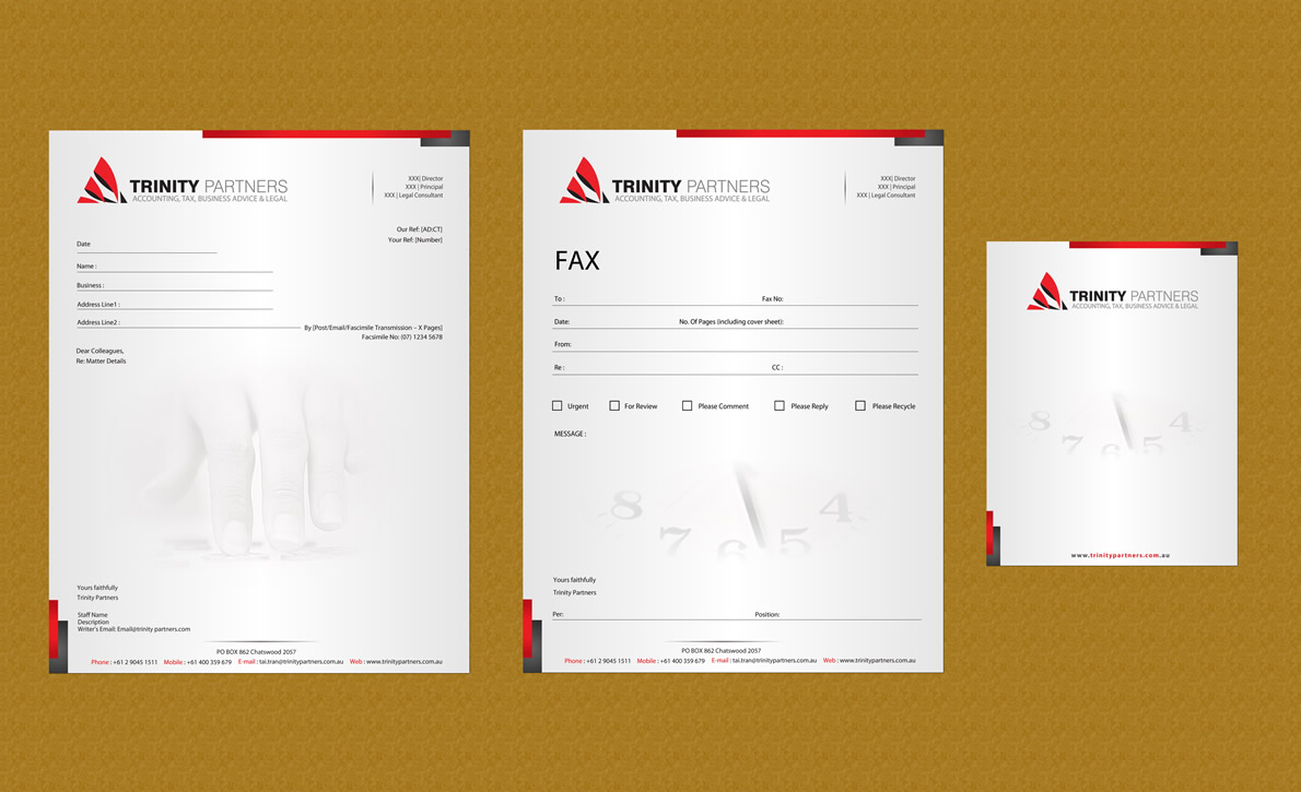 Stationery Design by Sbss for Trinity Partners Lawyers | Design #924963