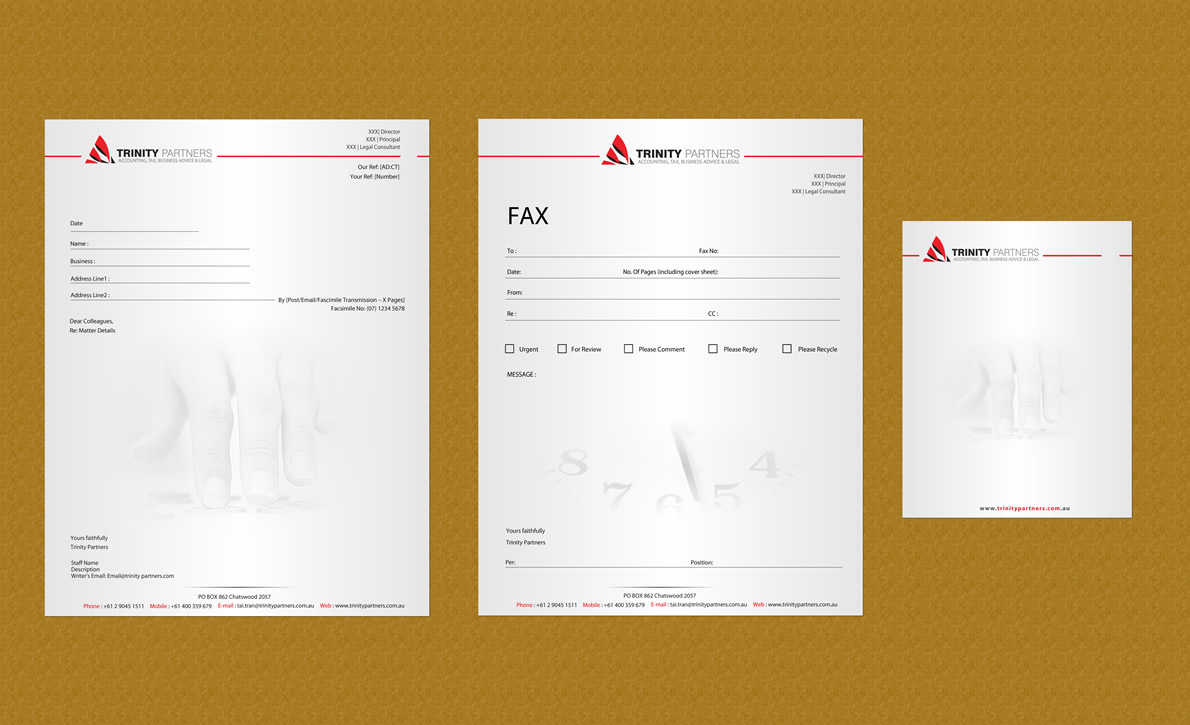 Stationery Design by Sbss for Trinity Partners Lawyers | Design #924964