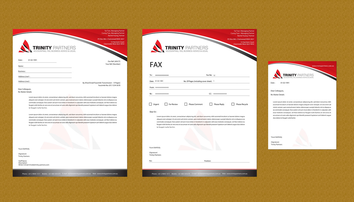 Stationery Design by Sbss for Trinity Partners Lawyers | Design #939004