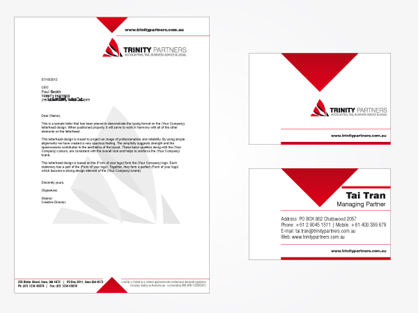 Schreibwaren-Design von OUT of BOX.d für Trinity Partners Lawyers | Design #926506