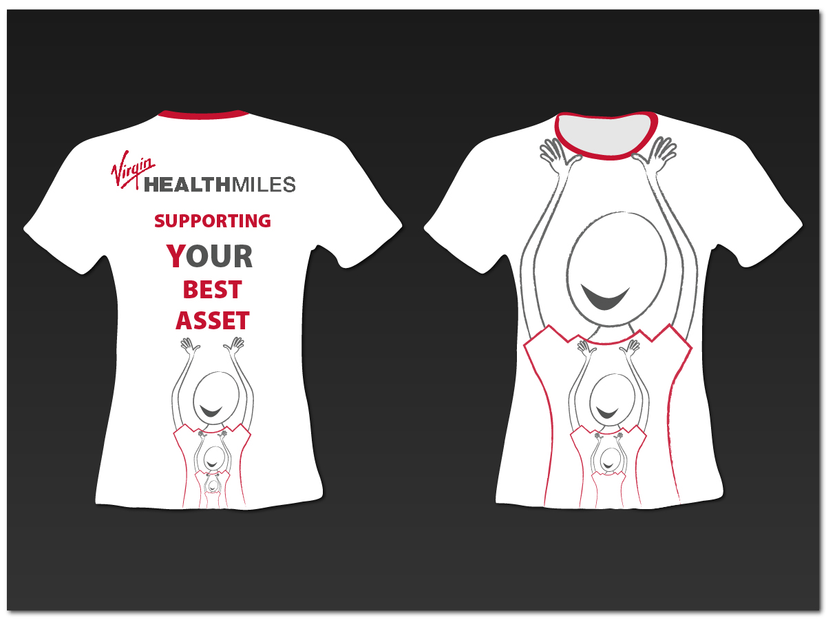 T-shirt Design by UsBeingUs.com - Johnny for Virgin HealthMiles | Design #1052530