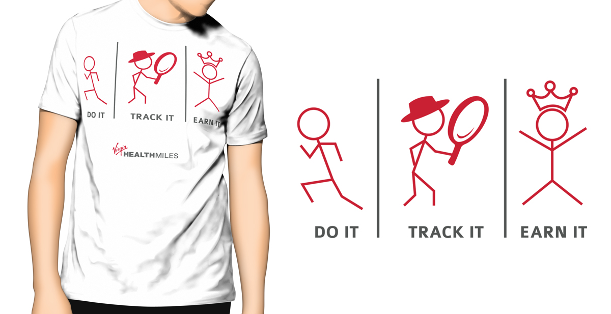 T-shirt Design by Dots & Coms for Virgin HealthMiles | Design #1052447