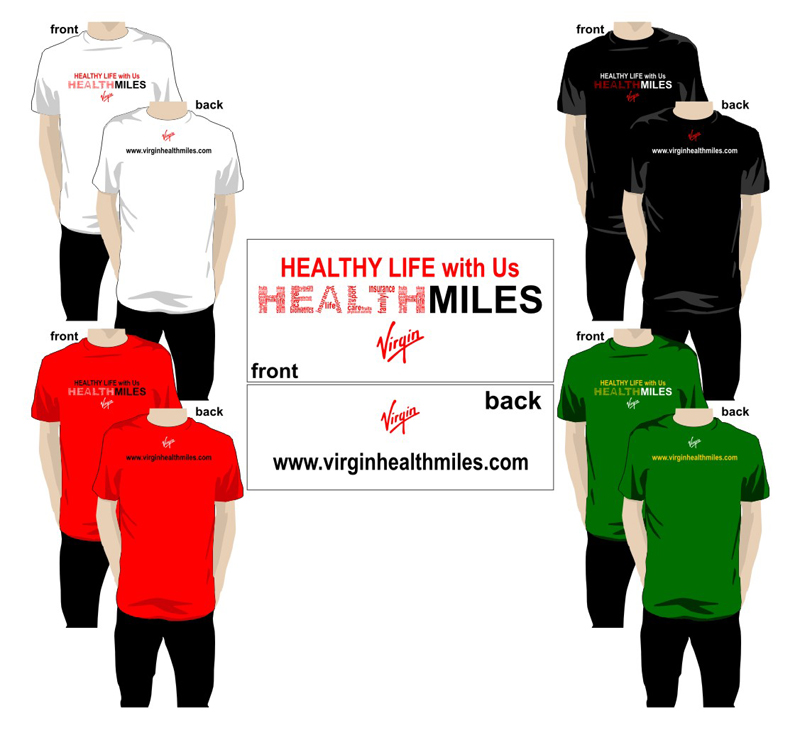 Diseño de Camiseta por Fat 'D para Virgin HealthMiles | Diseño #1059993