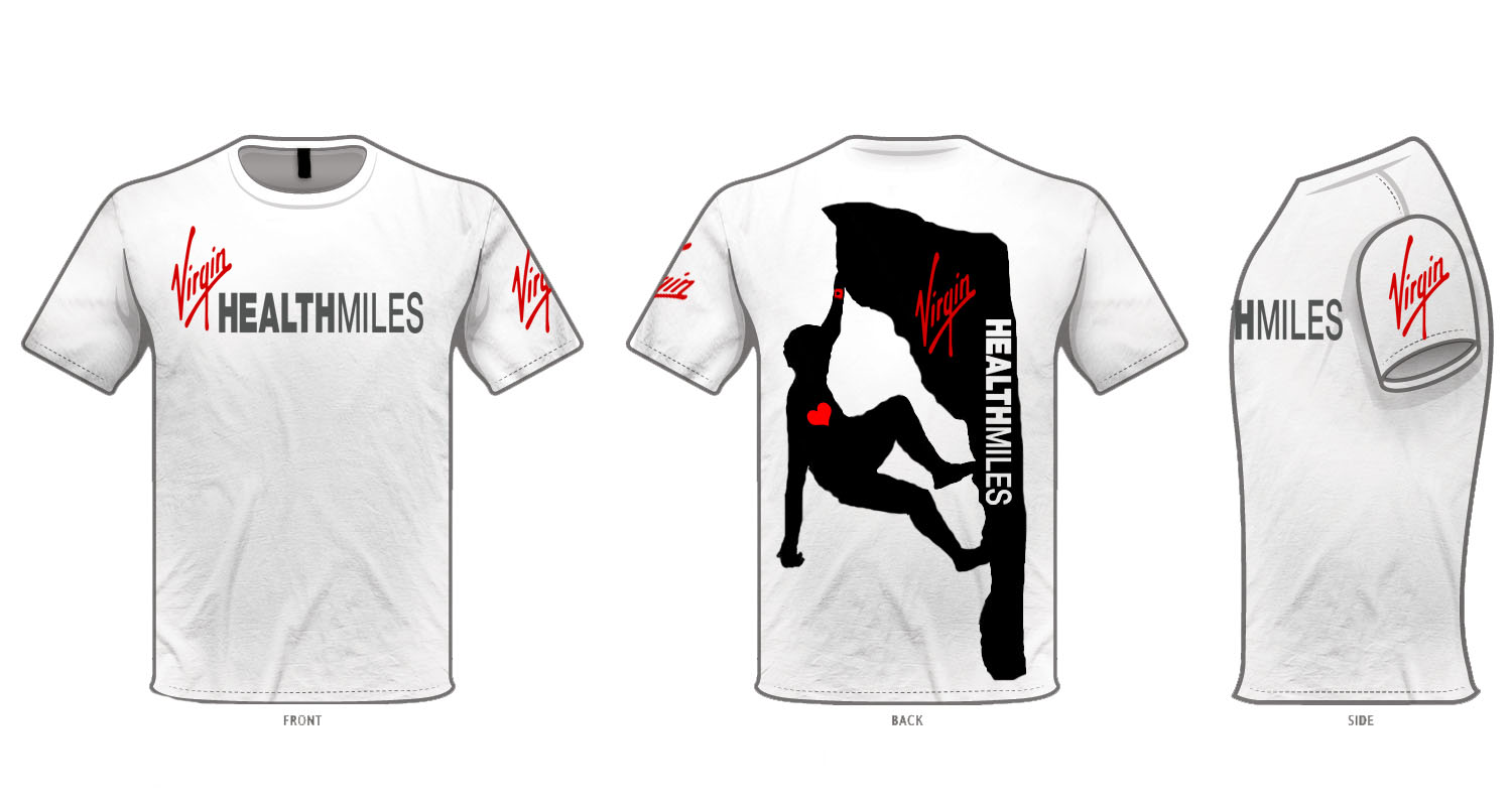 T-shirt Design by Domnhall for Virgin HealthMiles | Design #1021991