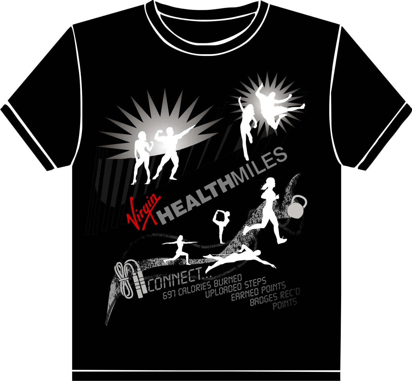 T-shirt Design by YourCustomDesigner for Virgin HealthMiles | Design #1063324