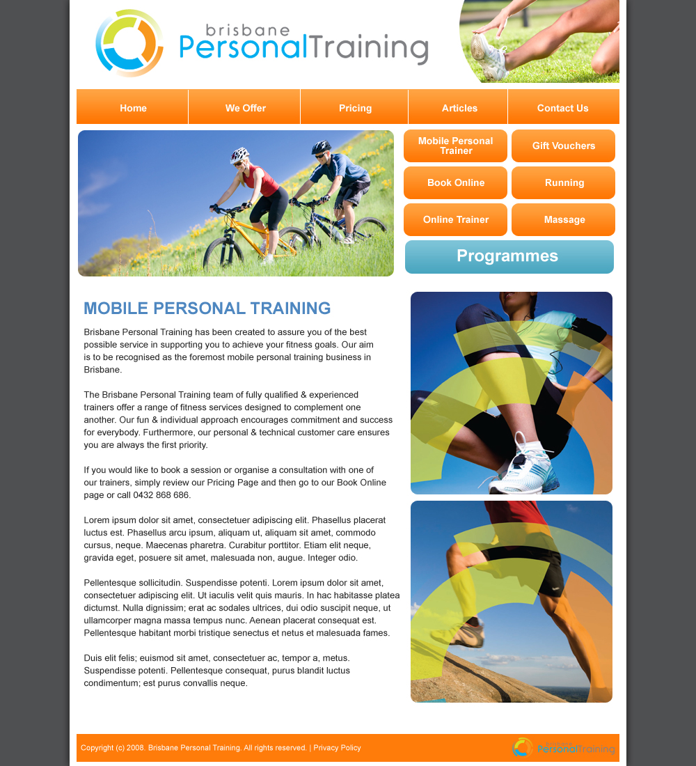 Web Design by CKD for Brisbane Personal Training | Design: #3083
