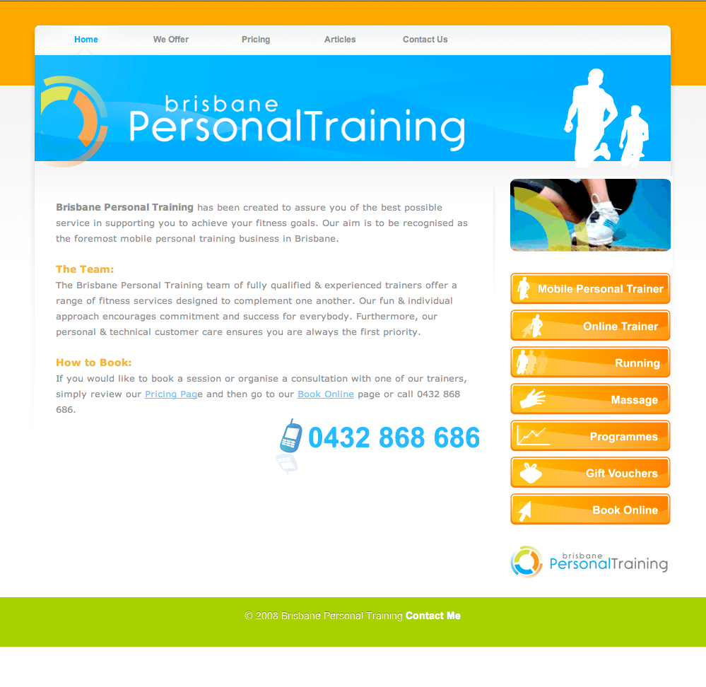 Web Design by fierce media for Brisbane Personal Training | Design: #3433