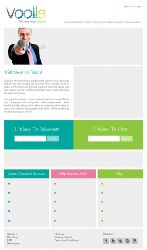 Volunteer Marketplace Needs New Look - www.Voolla.org  | Web Design par Omee