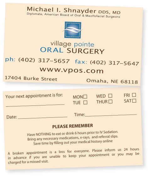 Diseño de Tarjeta de Presentación por Kings Bishop Design para Village Pointe Oral Surgery | Diseño #105544
