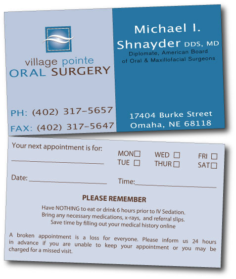 Business Card Design by Kings Bishop Design for Village Pointe Oral Surgery | Design #105548