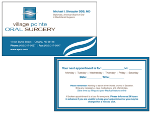 Diseño de Tarjeta de Presentación por Lilly Brennan para Village Pointe Oral Surgery | Diseño #104872