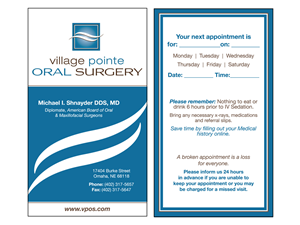 Diseño de Tarjeta de Presentación por Lilly Brennan para Village Pointe Oral Surgery | Diseño: #104919
