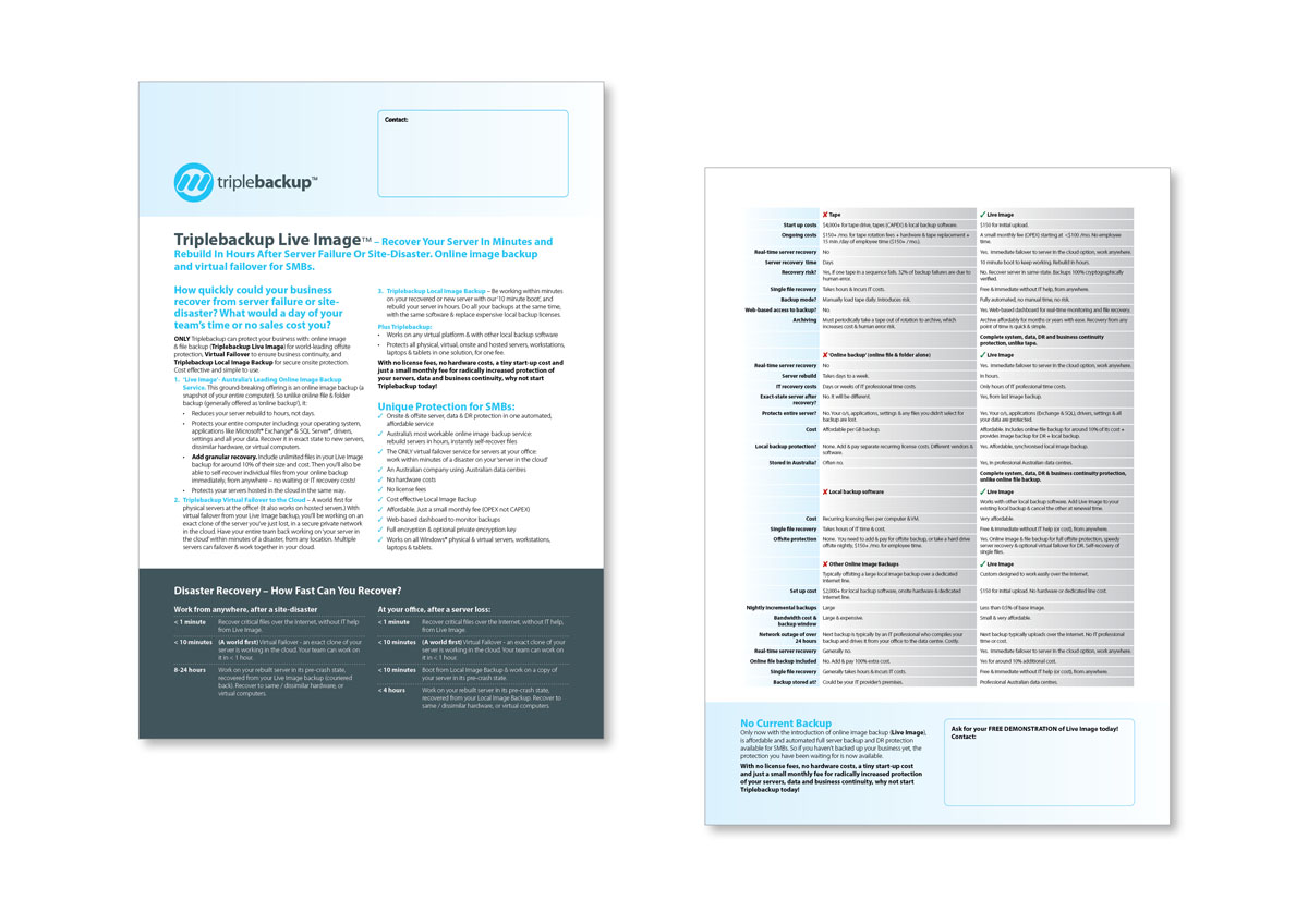 Brochure Design by JayTee for Triplebackup | Design #946177