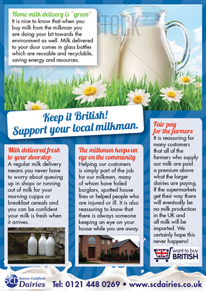 Flyer Design by Ekanite for Sutton Coldfield Dairies | Design: #940349
