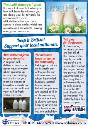 Flyer Design by Ekanite for Sutton Coldfield Dairies | Design: #940826