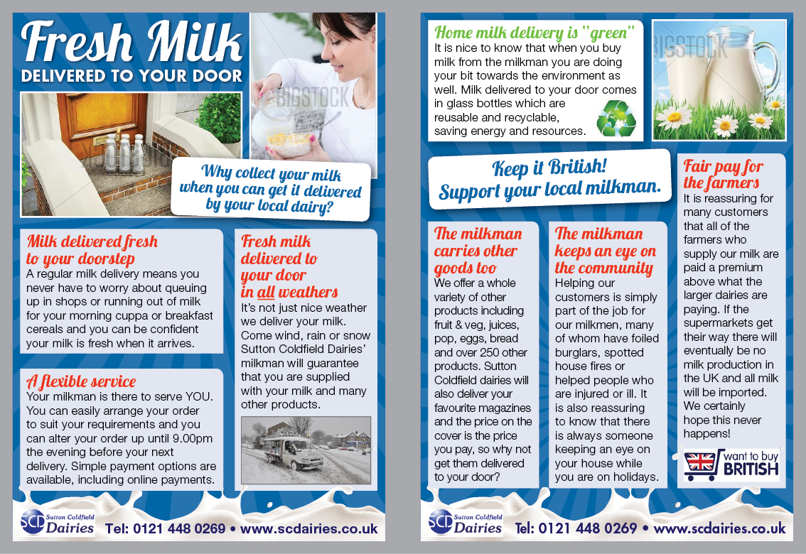 Flyer Design by Ekanite for Sutton Coldfield Dairies | Design #940828