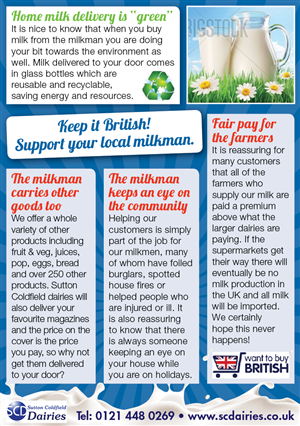 Flyer Design by Ekanite for Sutton Coldfield Dairies | Design: #940832