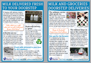 Flyer Design by Ekanite for Sutton Coldfield Dairies | Design: #942974