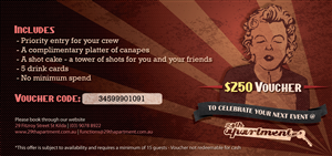 retro/vintage voucher design project | Flyer Design by Blue Tusk Design