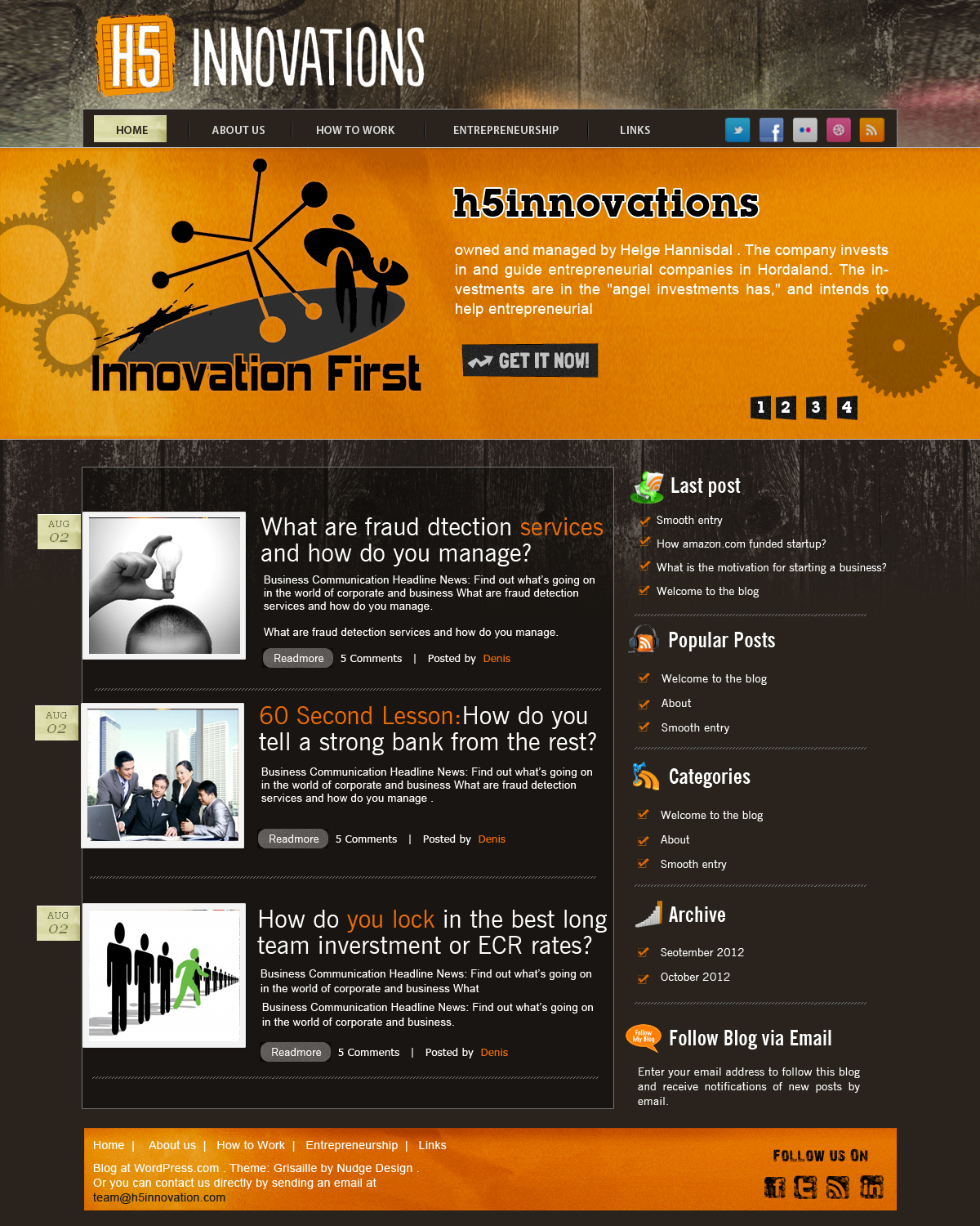 Wordpress Design by webxvision for H5 Innovations | Design #1044863