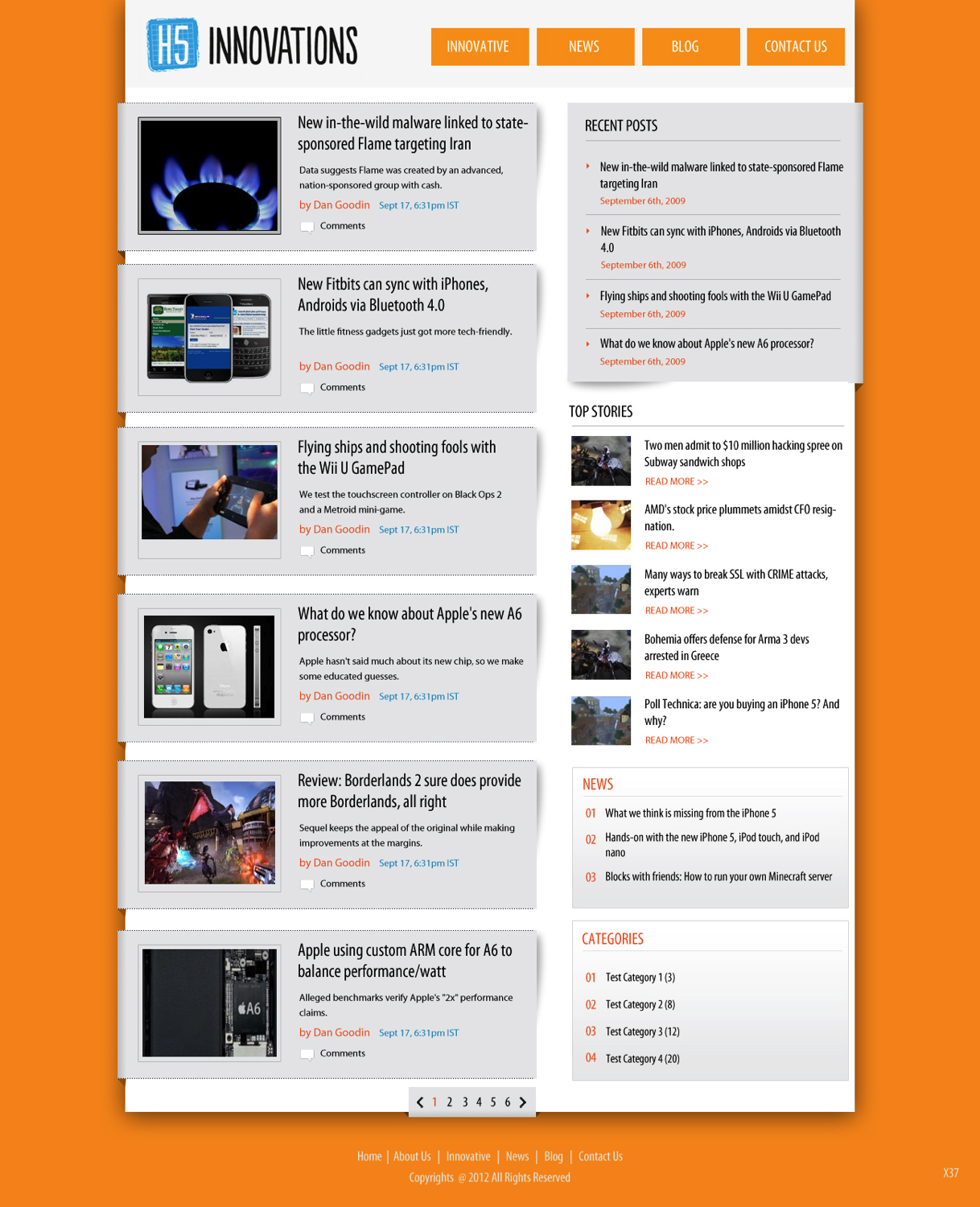 Wordpress Design by pb for H5 Innovations | Design #1053112
