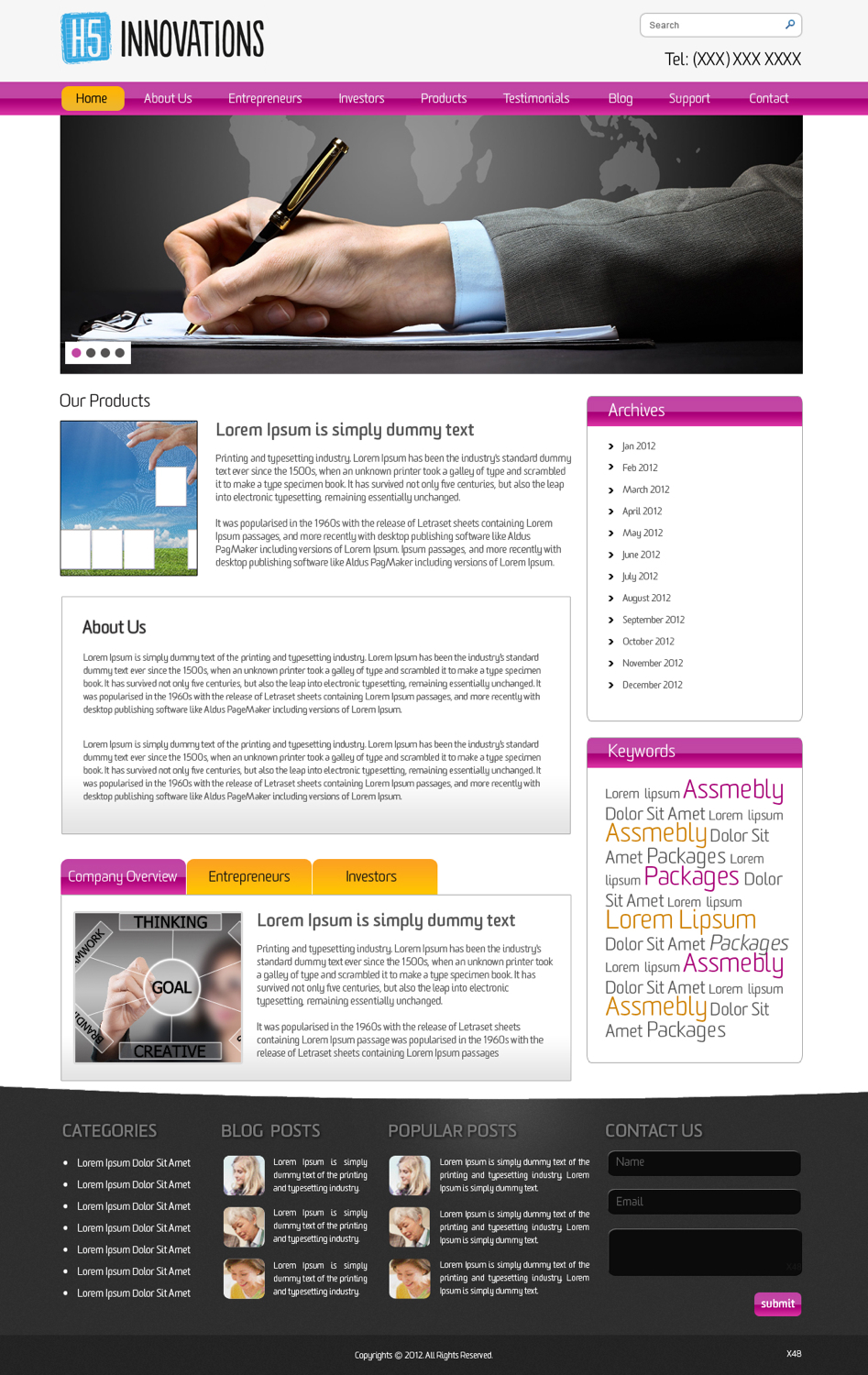 Wordpress Design by pb for H5 Innovations | Design #1061138