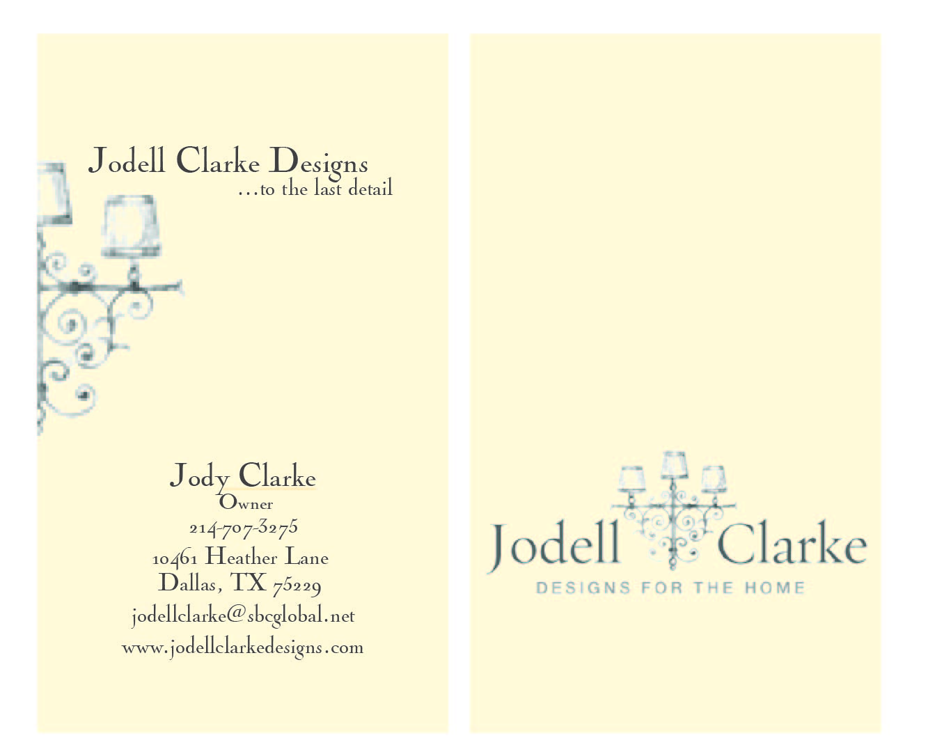 Visitenkarten-Design von Hans Ng für Jodell Clarke Designs | Design #948511