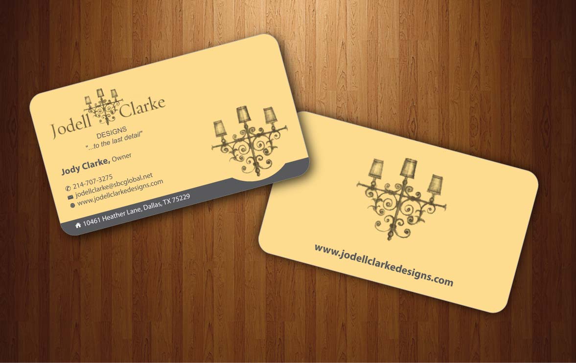 Visitenkarten-Design von Sbss für Jodell Clarke Designs | Design #956558