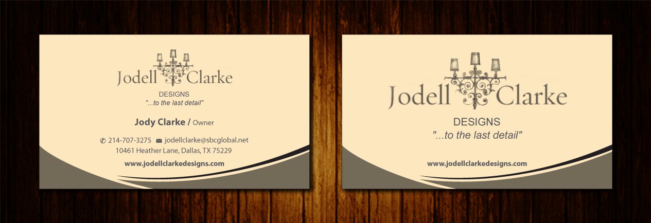 Business Card Design by Sbss for Jodell Clarke Designs | Design #956638