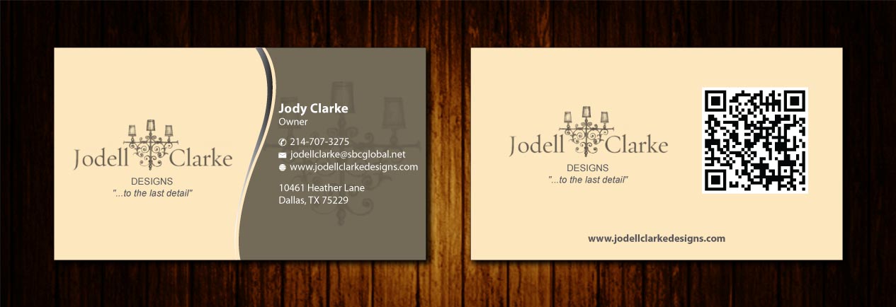 Visitenkarten-Design von Sbss für Jodell Clarke Designs | Design #956640