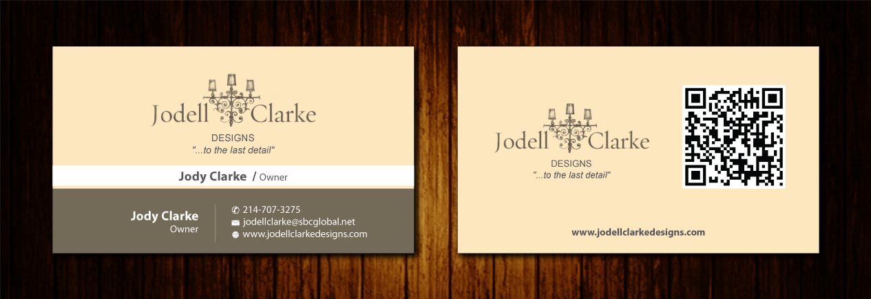 Visitenkarten-Design von Sbss für Jodell Clarke Designs | Design #956644