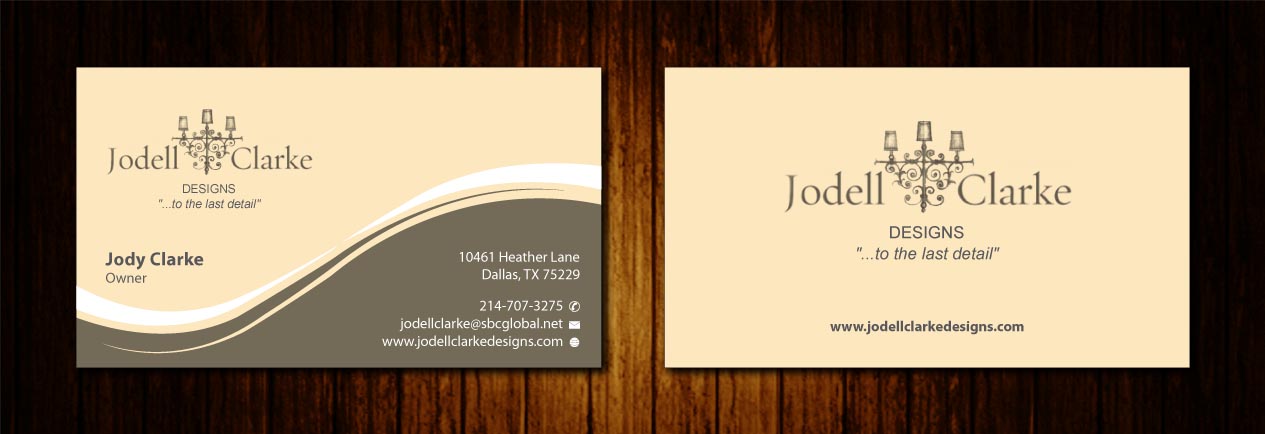Visitenkarten-Design von Sbss für Jodell Clarke Designs | Design #956645
