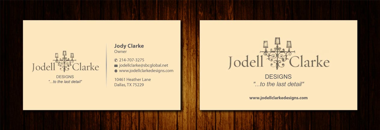 Visitenkarten-Design von Sbss für Jodell Clarke Designs | Design #956648