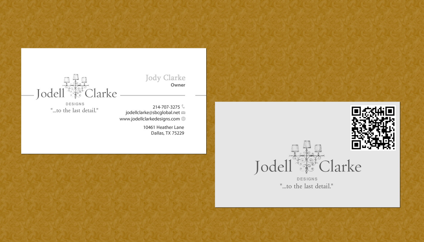 Visitenkarten-Design von Sbss für Jodell Clarke Designs | Design #956761