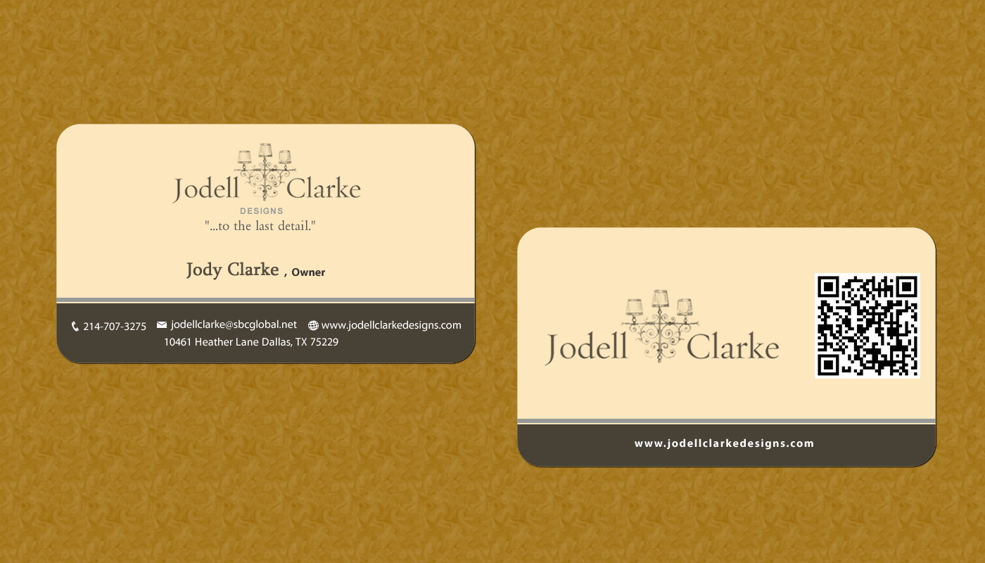 Business Card Design by Sbss for Jodell Clarke Designs | Design #956766