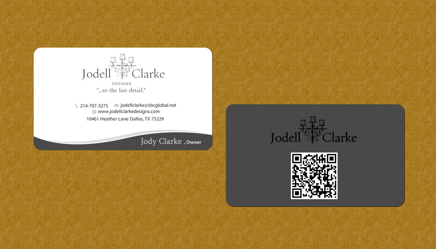 Visitenkarten-Design von Sbss für Jodell Clarke Designs | Design #956773