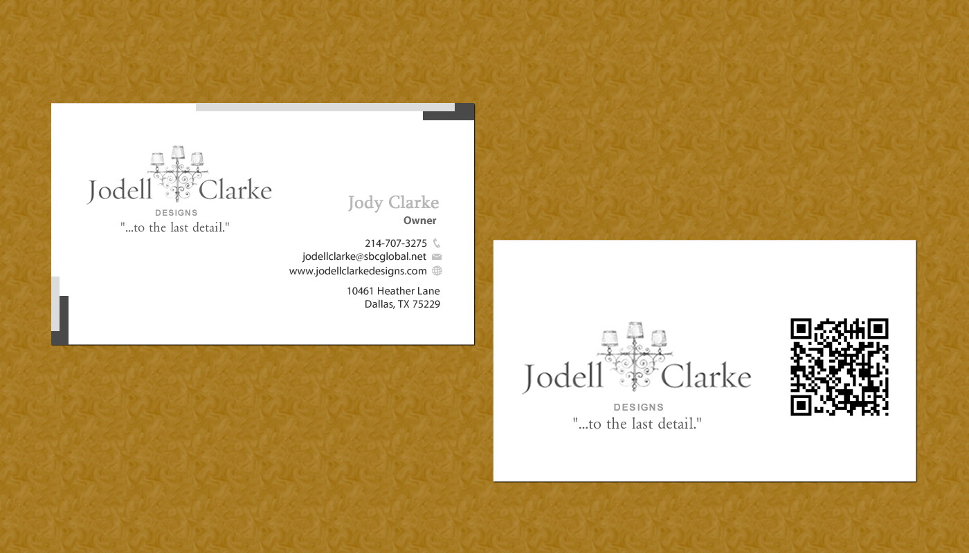 Visitenkarten-Design von Sbss für Jodell Clarke Designs | Design #956774