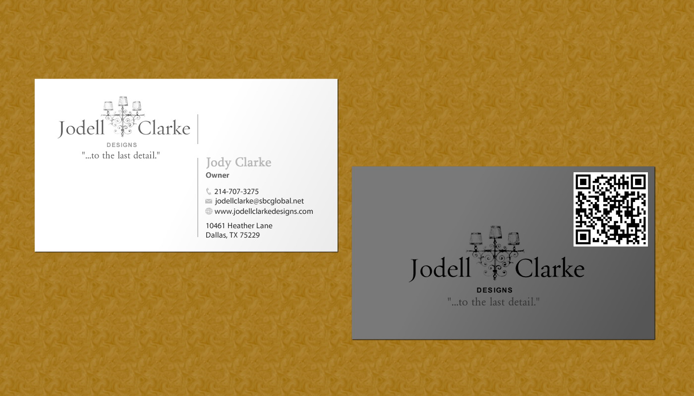 Visitenkarten-Design von Sbss für Jodell Clarke Designs | Design #956775