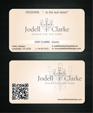 Visitenkarten-Design von Sbss für Jodell Clarke Designs | Design: #956924