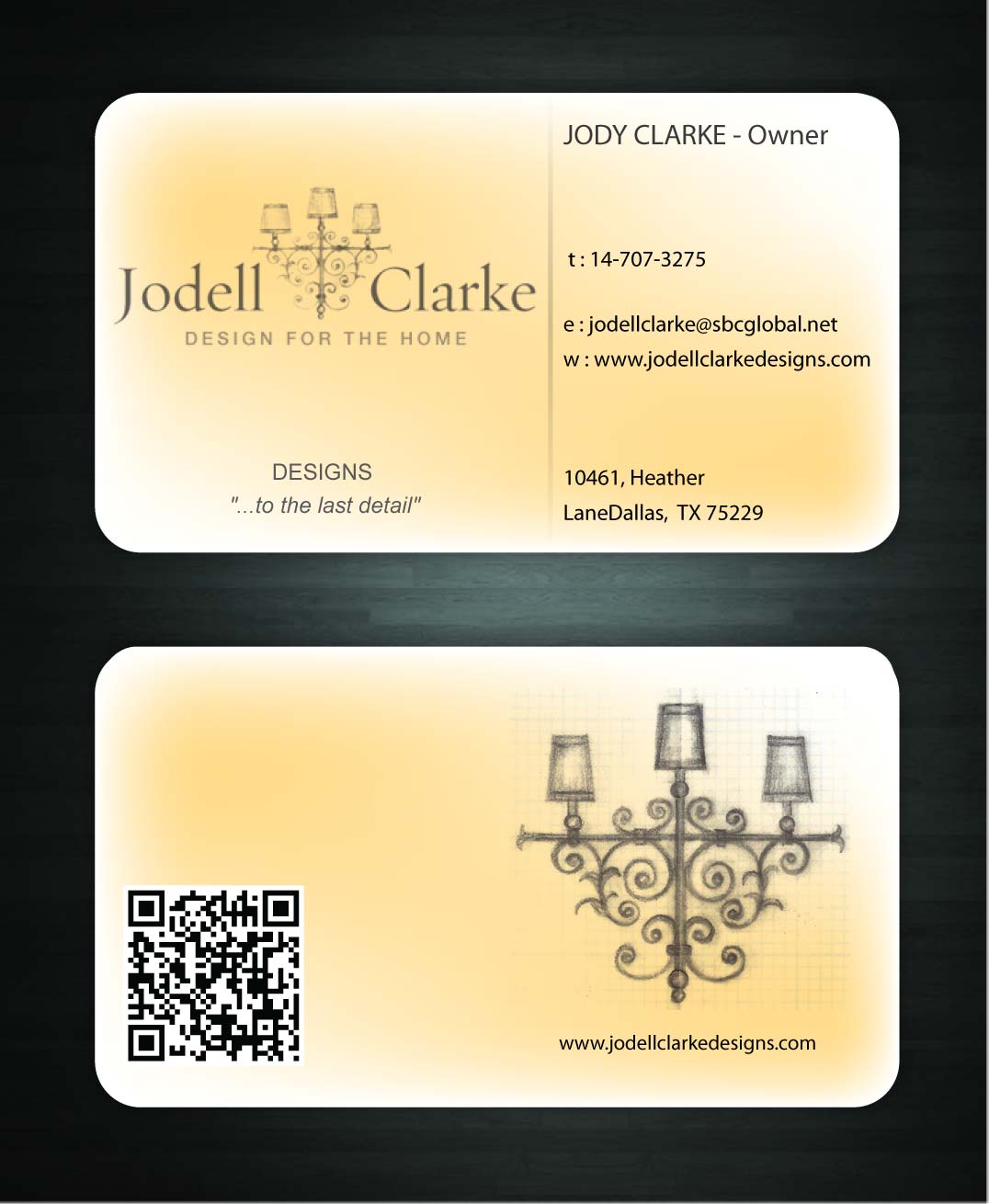 Visitenkarten-Design von Sbss für Jodell Clarke Designs | Design #956925