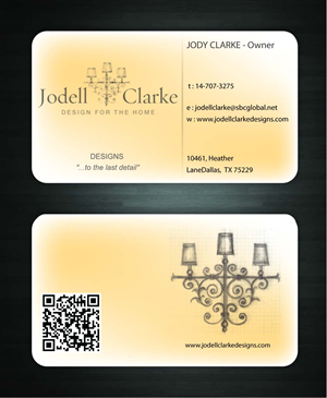 Visitenkarten-Design von Sbss für Jodell Clarke Designs | Design: #956925