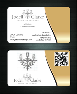 Visitenkarten-Design von Sbss für Jodell Clarke Designs | Design: #956927