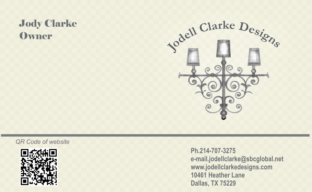 Business Card Design by AbhiNiv Creations for Jodell Clarke Designs | Design #972491