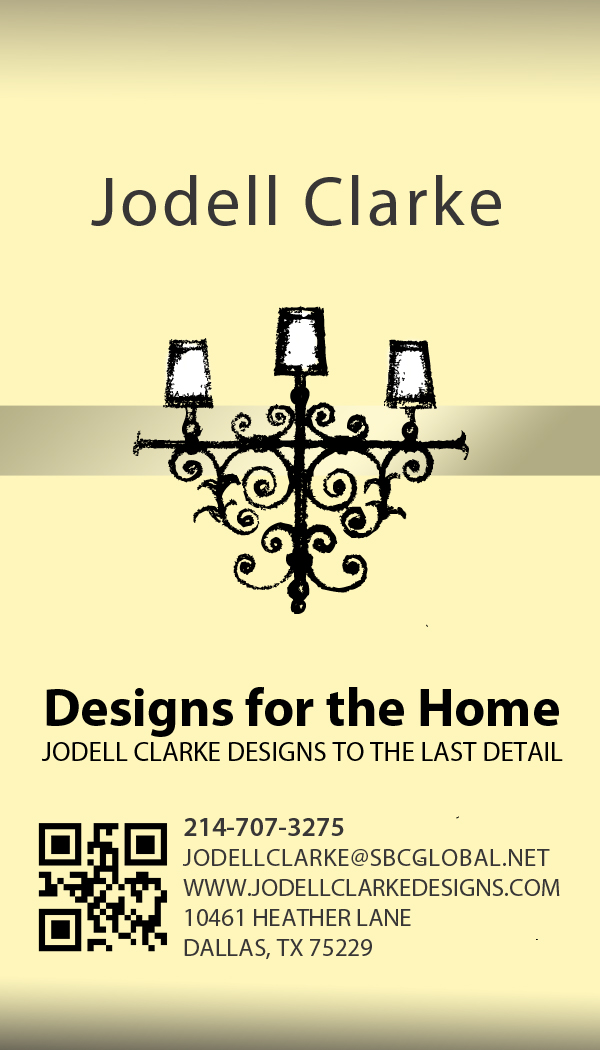 Business Card Design by Sandra for Jodell Clarke Designs | Design #949365