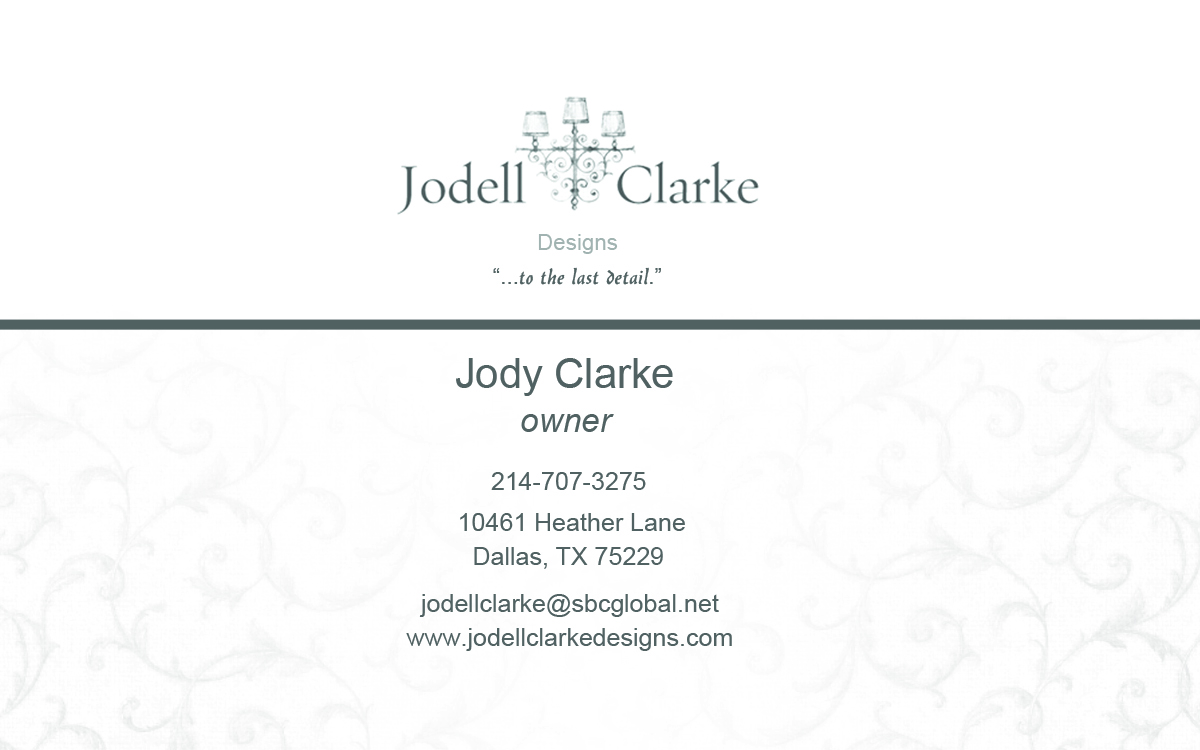 Business Card Design by KOASTUDIO for Jodell Clarke Designs | Design #968924